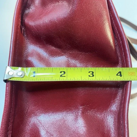 Hobo Red Leather Brown Straps Shoulder Bag Purse Tote Zip Closure - Picture 14 of 16